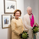 12. juni: Dronning Margrethe og Dronning Sonja åpner egen utstilling på Baroniet Rosendal. Foto: Marit Hommedal / NTB scanpix